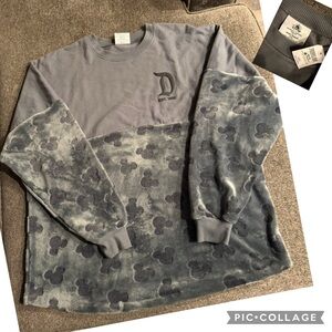 Disney Gray and Black Mickey Mouse Sweatshirt